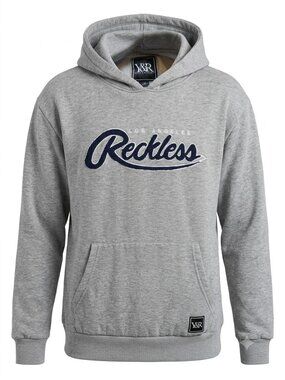 Young & Reckless Los Angeles Script Kangaroo Hoodie Heather Grey Size Large L